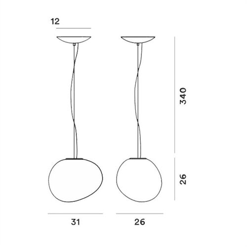 Foscarini Glas-Pendelleuchte GREGG MEDIA E27