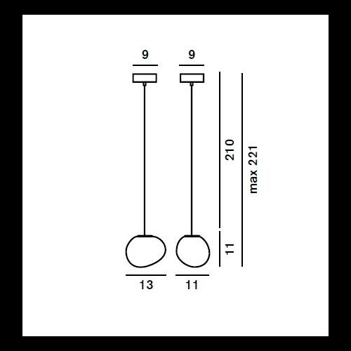 Foscarini Glas-Pendelleuchte GREGG PICCOLA G9 D=13/11cm
