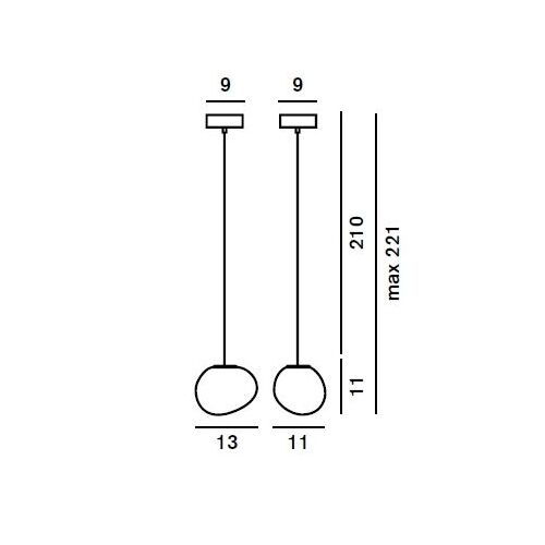 Foscarini Glas-Pendelleuchte GREGG PICCOLA G9 D=13/11cm