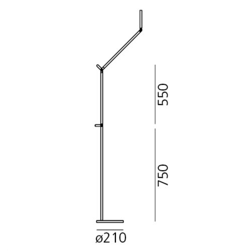 Artemide Stehleuchte m.Fuß DEMETRA READING LED 8W 730Lm