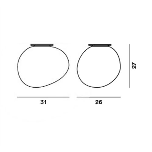 Foscarini Wandleuchte GREGG MEDIA SEMI E27 Glas weiß/Sockel