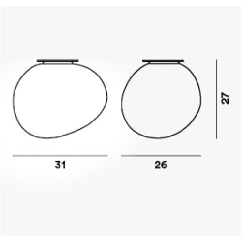 Foscarini Wand/Deckenleuchte GREGG MIDI E14 Glas weiß/Halter