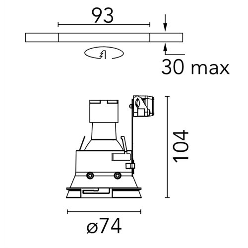 FLOS Architectural Einbaustrahler KAP 80 FIX Rund PAR16 GZ10