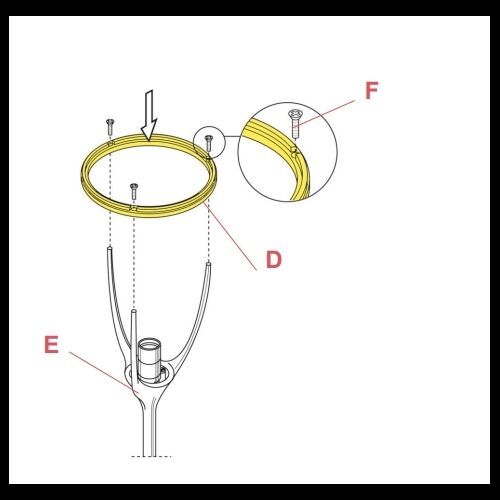 FLOS Ersatzteile HalteRing Diffusorbefestigung Romeo Moon S2/F/T2