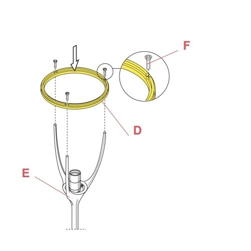 FLOS Ersatzteile HalteRing Diffusorbefestigung Romeo Moon S2/F/T2