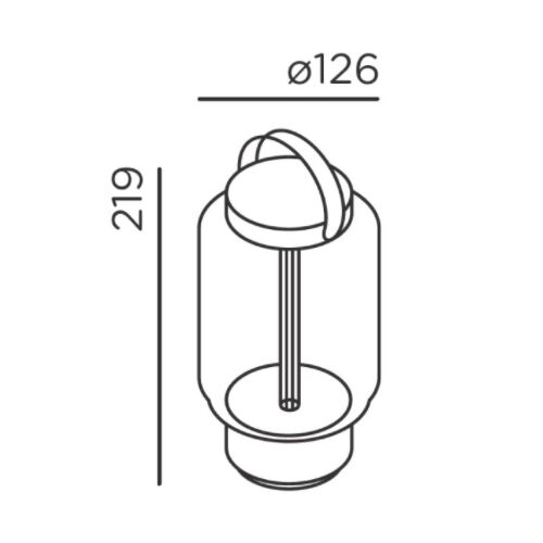 IP44.de Akkuleuchte -QU- LED 2W 2700K, Glas Amber, Body