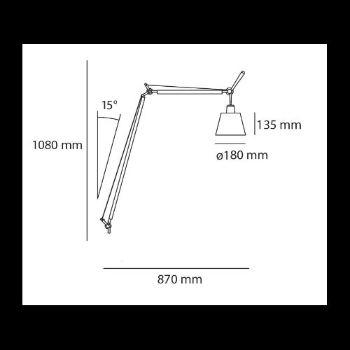 Artemide TOLOMEO BASCULANTE FLOOR Body mit Schirm 18