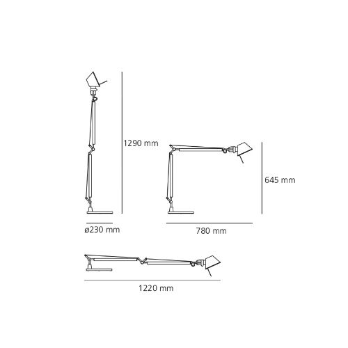 Artemide TOLOMEO Body mit Tischfuß incl. LED 11W Matt