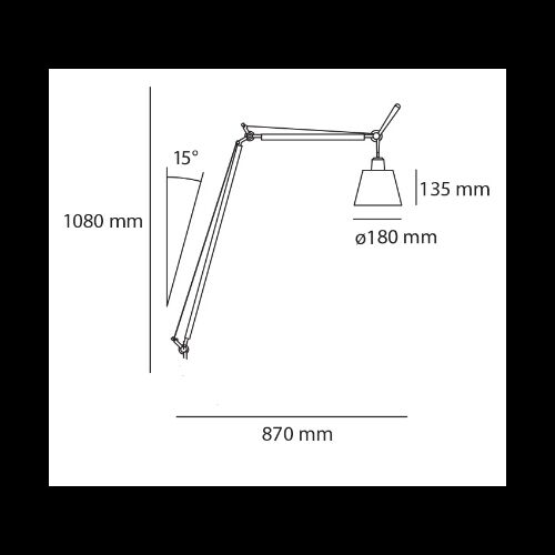 Artemide TOLOMEO BASCULANTE FLOOR Body E27 Schirm 18cm