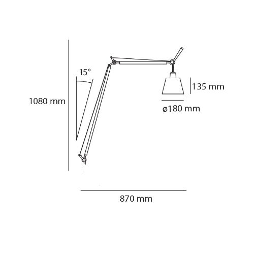 Artemide TOLOMEO BASCULANTE FLOOR Body E27 Schirm 18cm