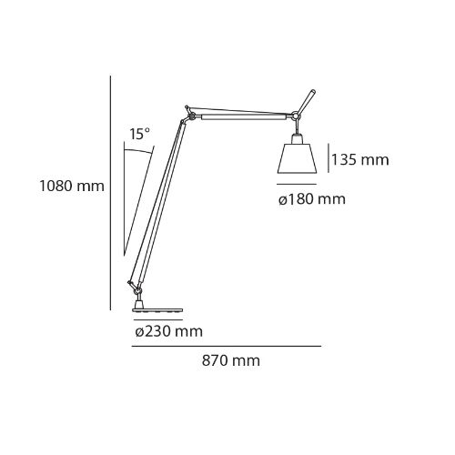 Artemide TOLOMEO BASCULANTE FLOOR E27 LED11W Fuß Schirm18cm