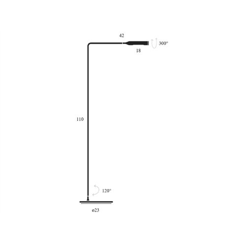 LUMINA Leseleuchte Flo Floor LED 2700K H=110cm