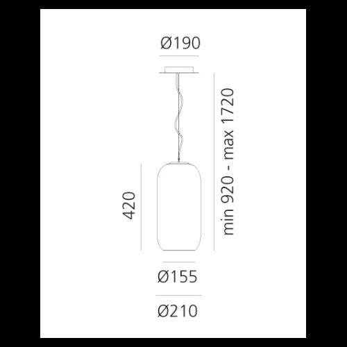 Artemide Glaspendel GOPLE E27 D=210 H=420 Pendel 1300