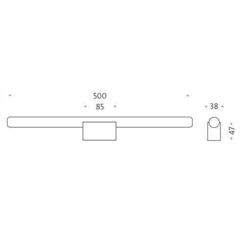 Mawa Wandleuchte -Linestra 7b- Sockel m. Halteklammer