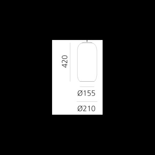 Artemide Ersatzteile Ersatzglas GOPLE D210 H420mm geblasen.Glas-Verlauf