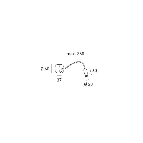 DLS flexieble Wandleuchte ZOOOM T 2W 15-60° 3000K