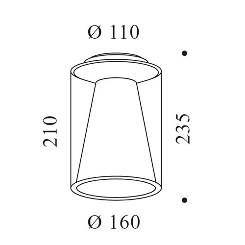 SERIEN DRUM Ceiling S lang LED 11W 870Lm D2W TriacDimb