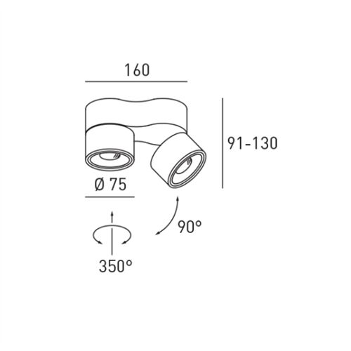 DLS CLIPPO S DUO 2x9,5W 34° 1910-3000K 45-915Lm Dim