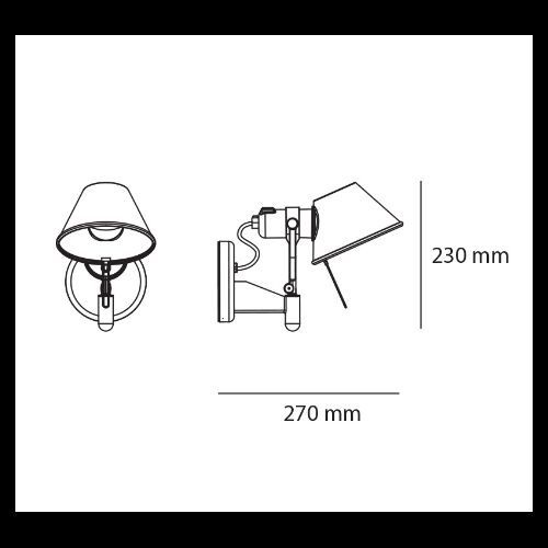 Artemide Wandleuchte TOLOMEO FARETTO mit Schalter, E27