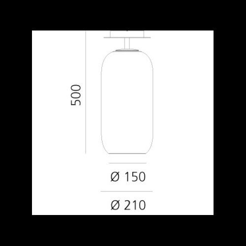 Artemide Ersatzteile Ersatzglas GOPLE D210 H420mm geblasen.Glas-Verlauf
