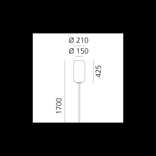 Artemide Ersatzteile Ersatzglas GOPLE D210 H420mm geblasen.Glas-Verlauf