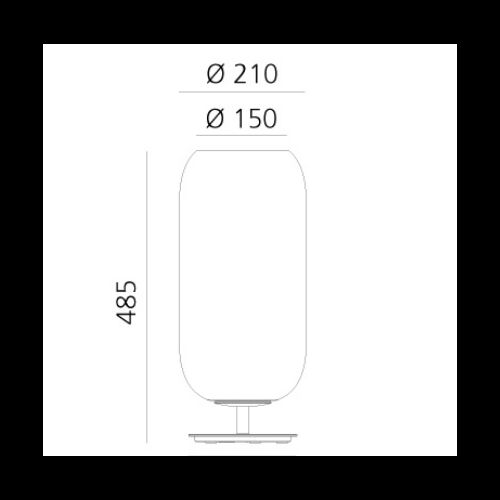Artemide Ersatzteile Ersatzglas GOPLE D210 H420mm geblasen.Glas-Verlauf