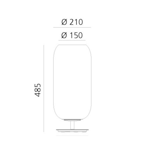 Artemide Ersatzglas GOPLE D210 H420mm geblasen.Glas-Verlauf