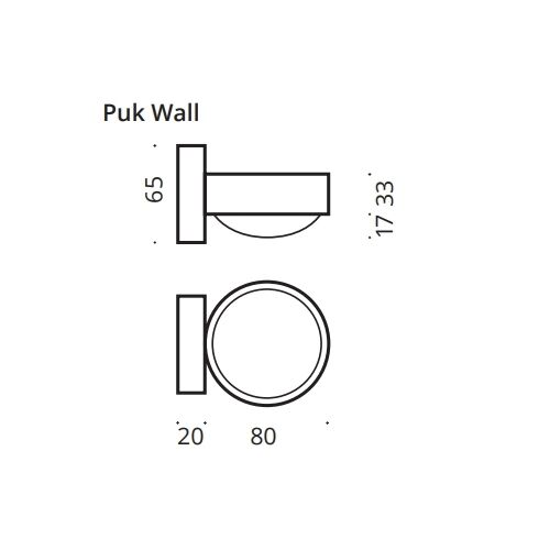 Top Light Puk Mini Wall LED ohne Gläser/Linsen