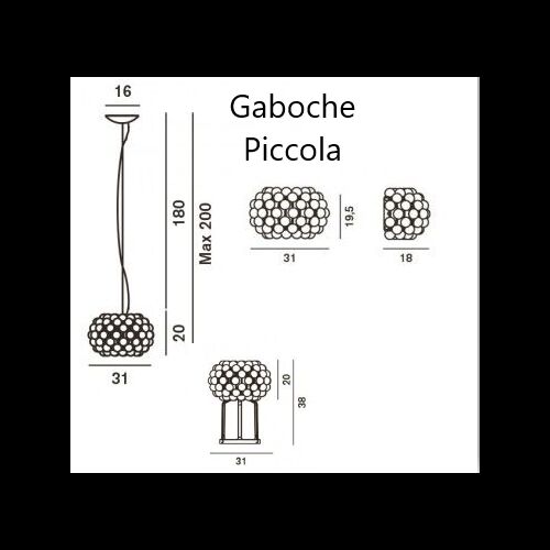 Foscarini ErsatzBügel Caboche Piccola,Halter 3 Kugeln 10x5cm