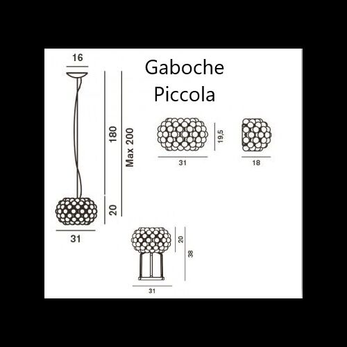 Foscarini ErsatzBügel Caboche Piccola,Halter 4 Kugeln 10x5cm