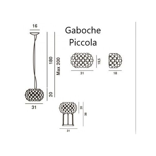 Foscarini ErsatzBügel Caboche Piccola,Halter 4 Kugeln 10x5cm