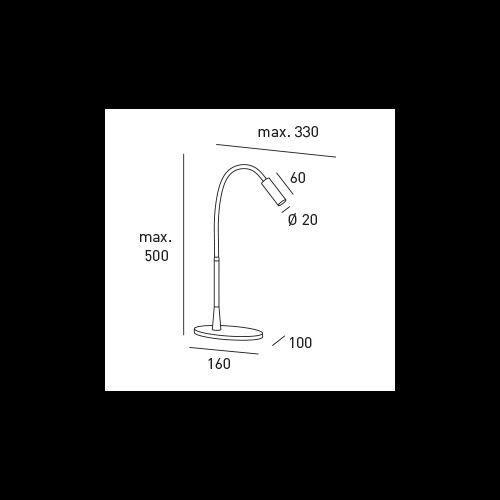 DLS Tischleuchte ZOOOM TABLE 1x2W LED Fokus 15°-60°