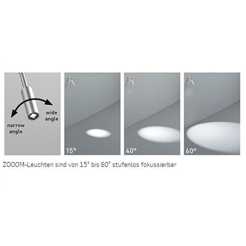 DLS Tischleuchte ZOOOM TABLE 1x2W LED Fokus 15°-60°