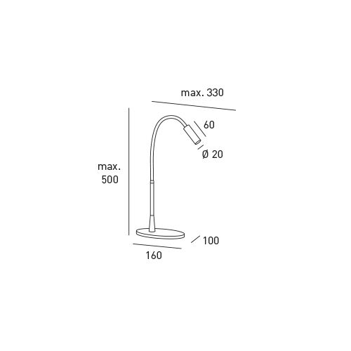 DLS Tischleuchte ZOOOM TABLE 1x2W LED Fokus 15°-60°
