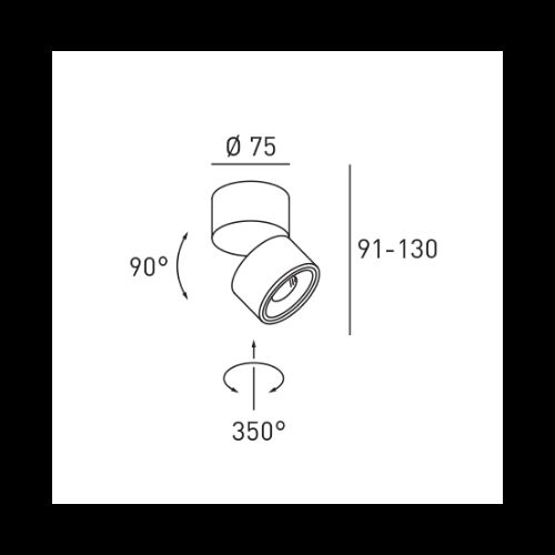 DLS CLIPPO S 1x9,5W/45-915Lm/34°/1910-3000K PhaseDimb