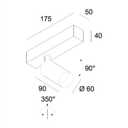 DLS SATURNO 1 xLED 9,3W 32° 2700K 860Lm phasedim