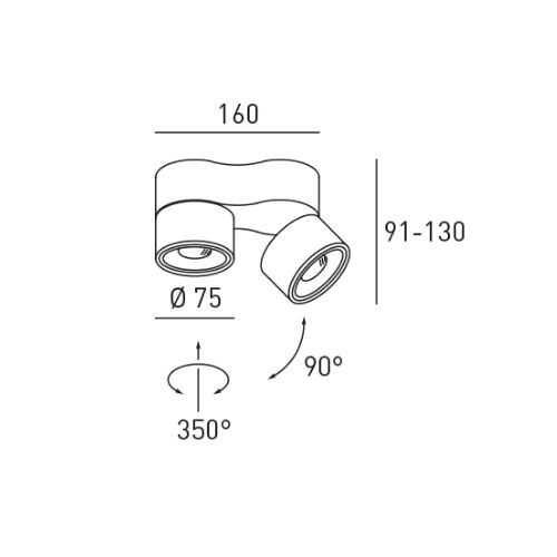 DLS CLIPPO S DUO 2x9,5W 34° 1910-3000K 45-915Lm Dim