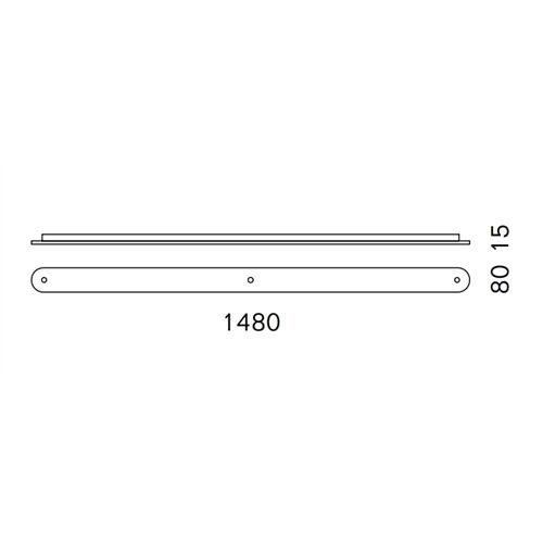 SERIEN Baldachinprofil 3 Leuchten / L=1480 B=80 H=15mm