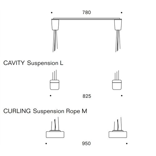 SERIEN Baldachinprofil 2 Leuchten / L=780 B=80 H=15mm