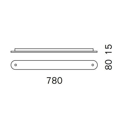 SERIEN Baldachinprofil 2 Leuchten / L=780 B=80 H=15mm