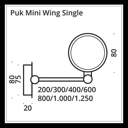 Top Light Puk Maxx Wing Single LED 2x12W 2700K L=800