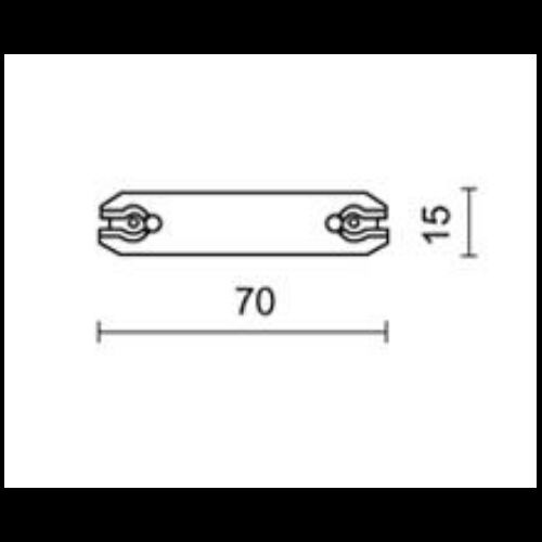 2~TRACK 240V Linearverbinder-ISOLIERT L70 18x18mm