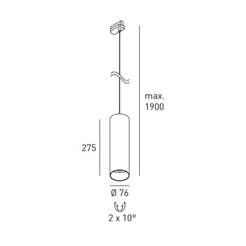 DLS BALI HANGING 3~Adapter, 230V GU10 D=76 H=275mm