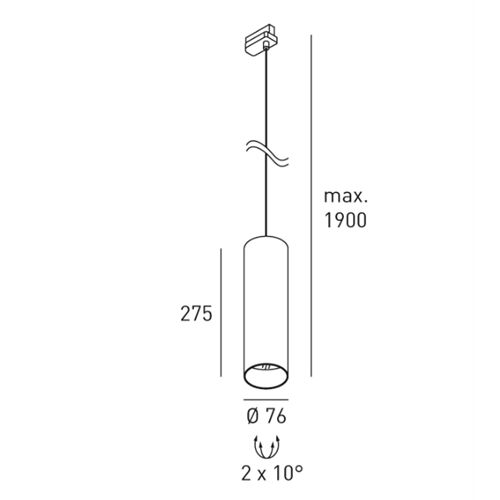 DLS HANGING BALI P3 Adapter, 230V GU10 D=76 H=275mm