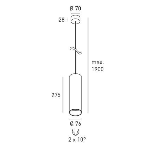 DLS BALI - Pendelleuchte 230V GU10 D=76 H=275mm