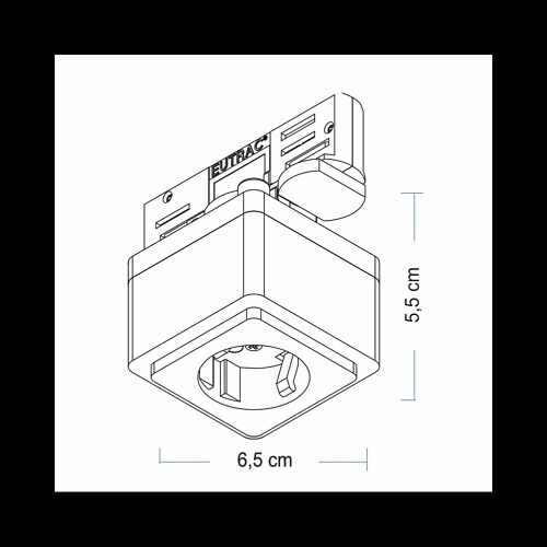 EUTRAC 3~Steckdose für Stromschiene