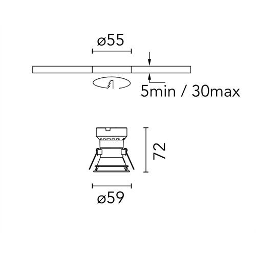 FLOS Architectural EASY KAP 50 FIX LED ARRAY 7,3W 554Lm 2700K C90 15°