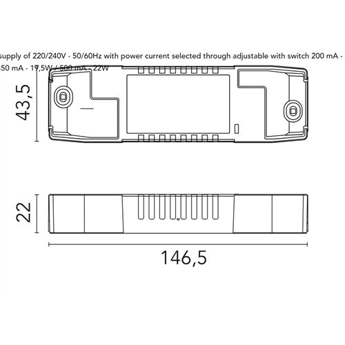 FLOS Architectural DRIVER PRO FLAT 22 TCI 220-240V 125-500mA 22W Uni