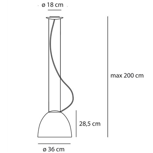 Artemide NUR MINI R7s D=366m H=285 Pendel 2000mm