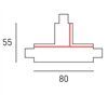 NORDIC*ALUMINIUM 1~T-Verbinder Schutzleiter Innen/Rechts B=80T=55cm